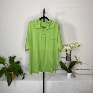 Solemare Apple Green Pure Cotton Chest Pocket Short Sleeve Polo T-Shirt Size XL